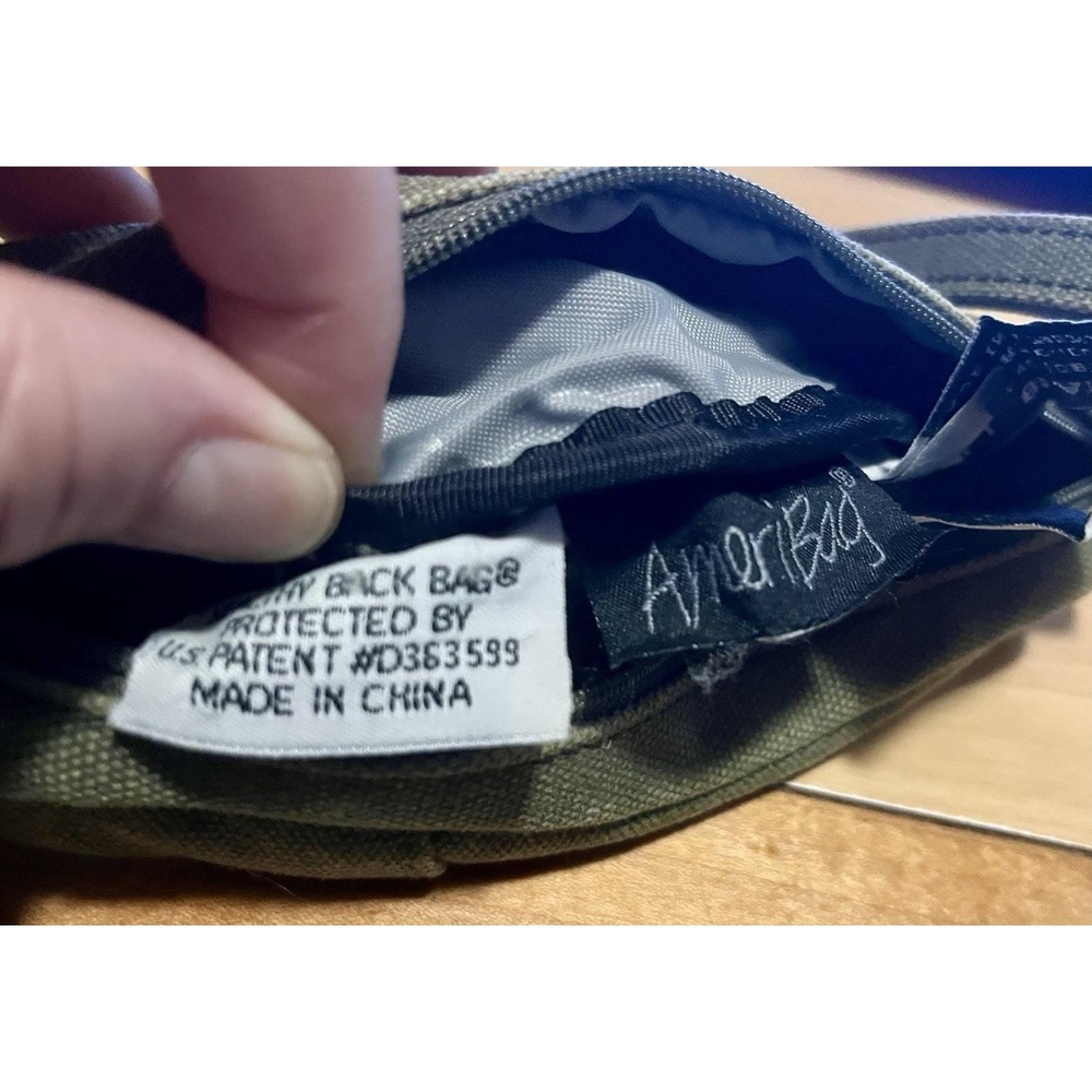 90s LL Bean AmeriBag Healthy Back Bag Sling MINI Olive Green Crossbody Travel - Picture 5 of 12